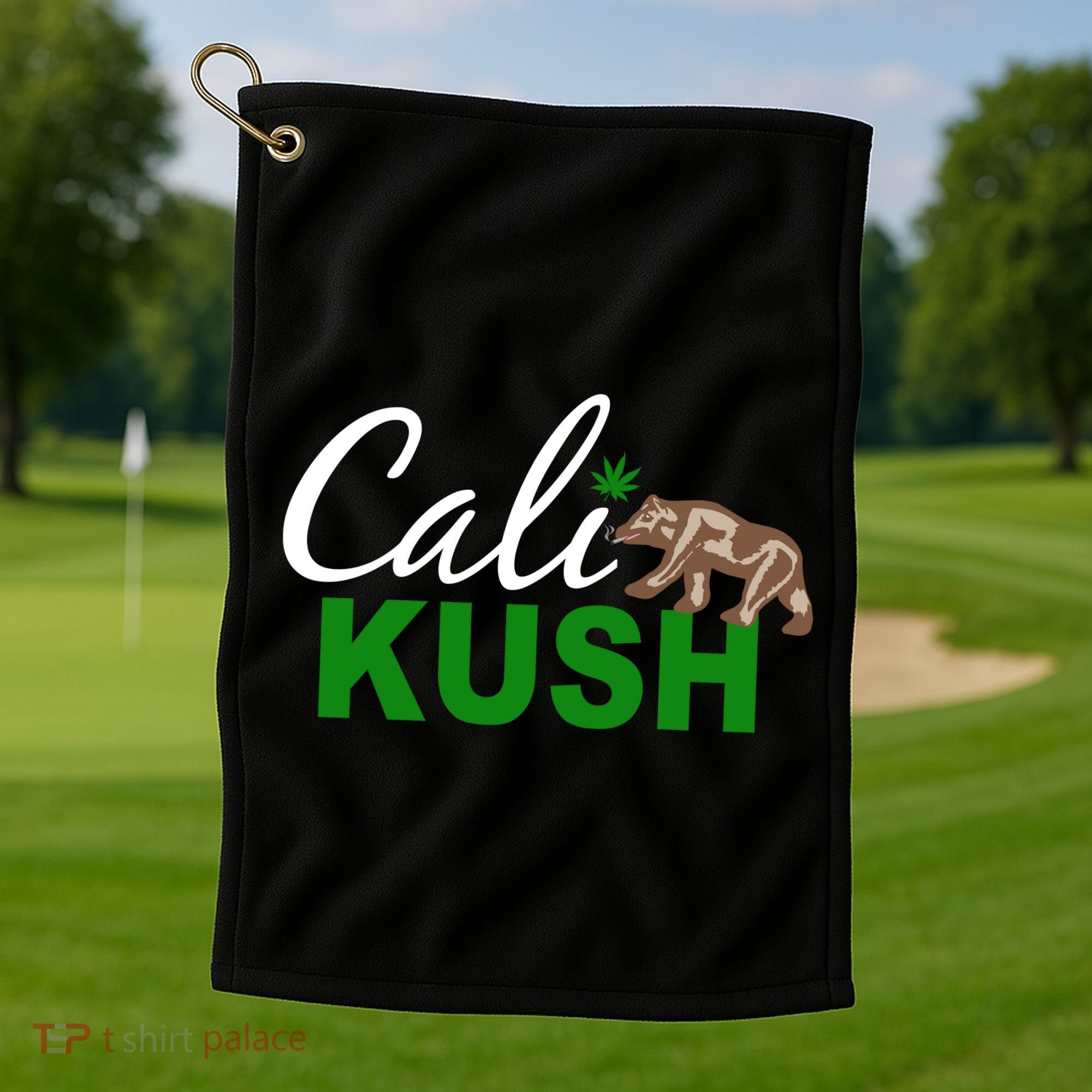 Cali Kush Weed California Republic Golf Towel