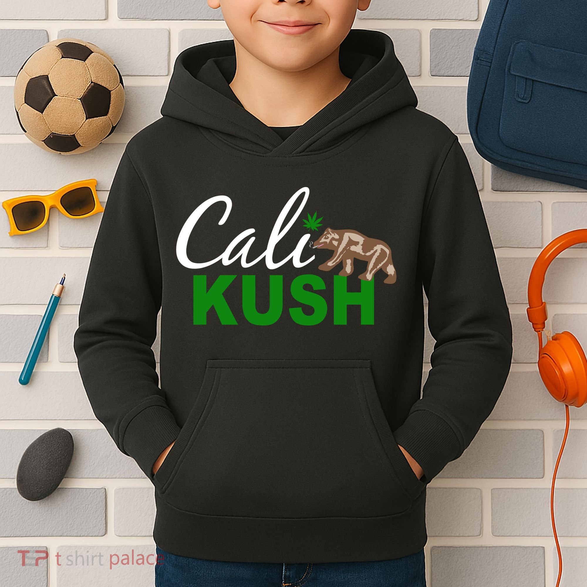 Cali Kush Weed California Republic Kids Hoodie