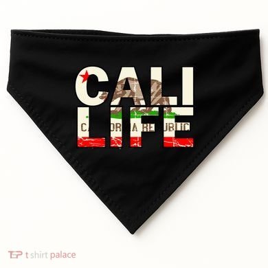 Cali Life Logo Flag USA-Made Doggie Bandana