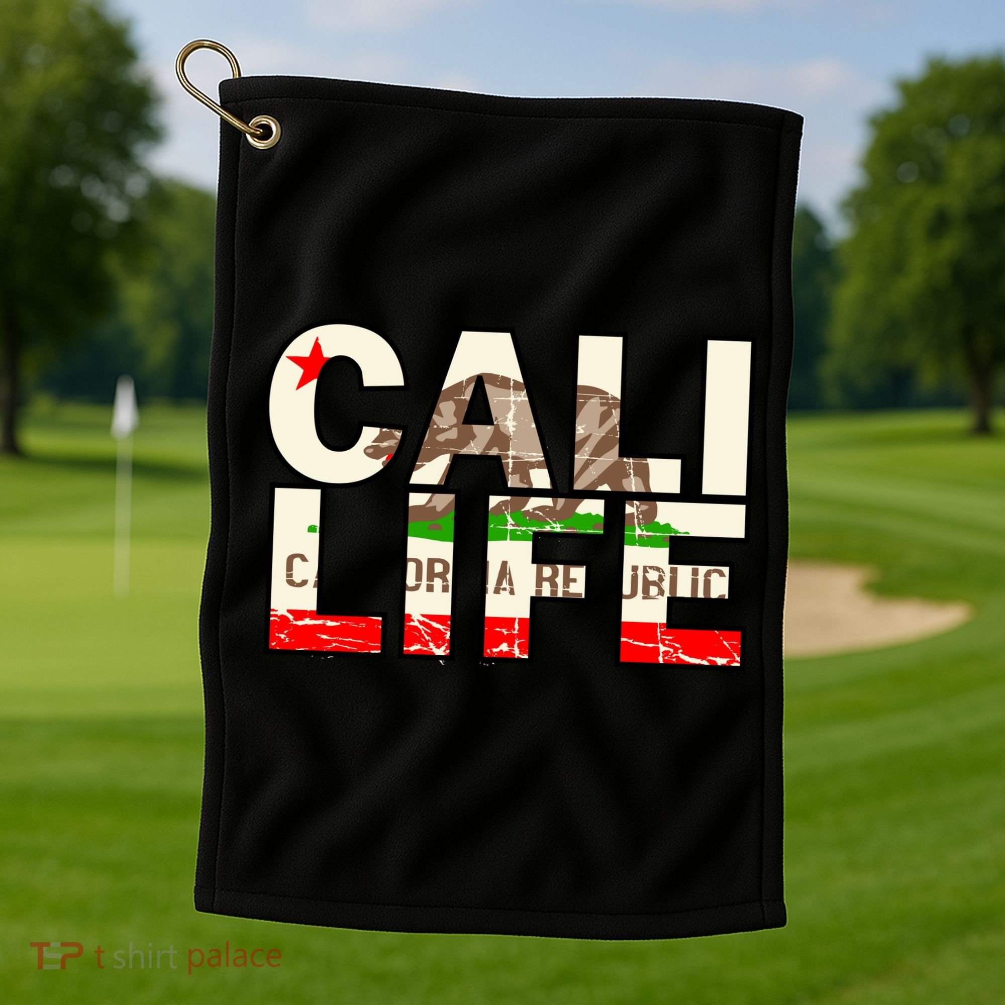 Cali Life Logo Flag Golf Towel