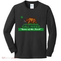 Cali Weed California Republic Flag Kids Long Sleeve Shirt thumb 0