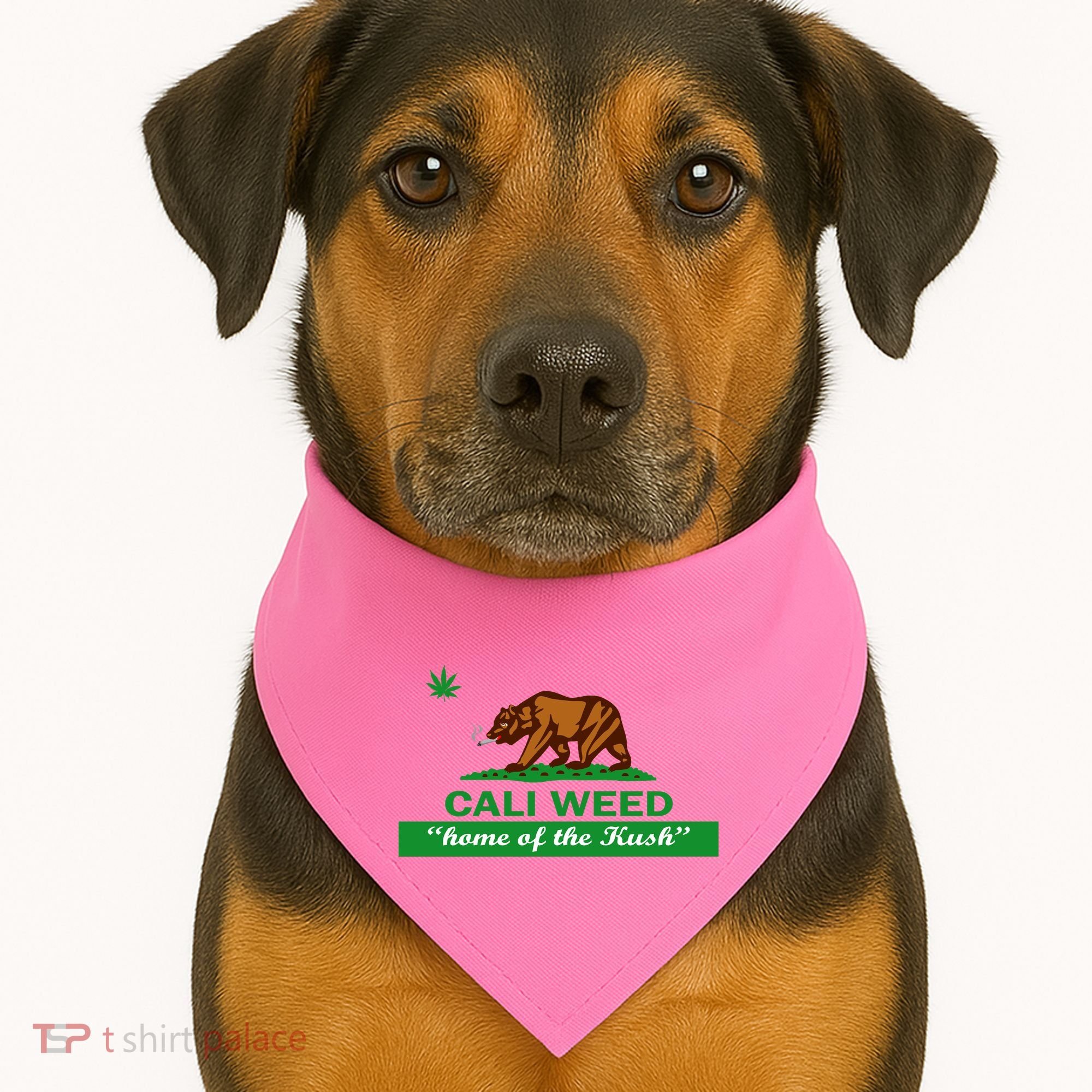 Cali Weed California Republic Flag USA-Made Doggie Bandana