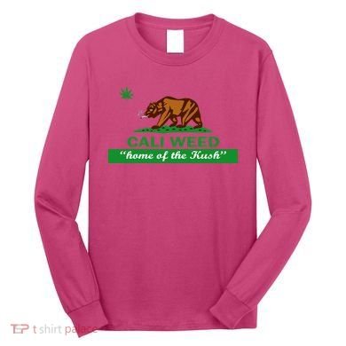 Cali Weed California Republic Flag Long Sleeve Shirt
