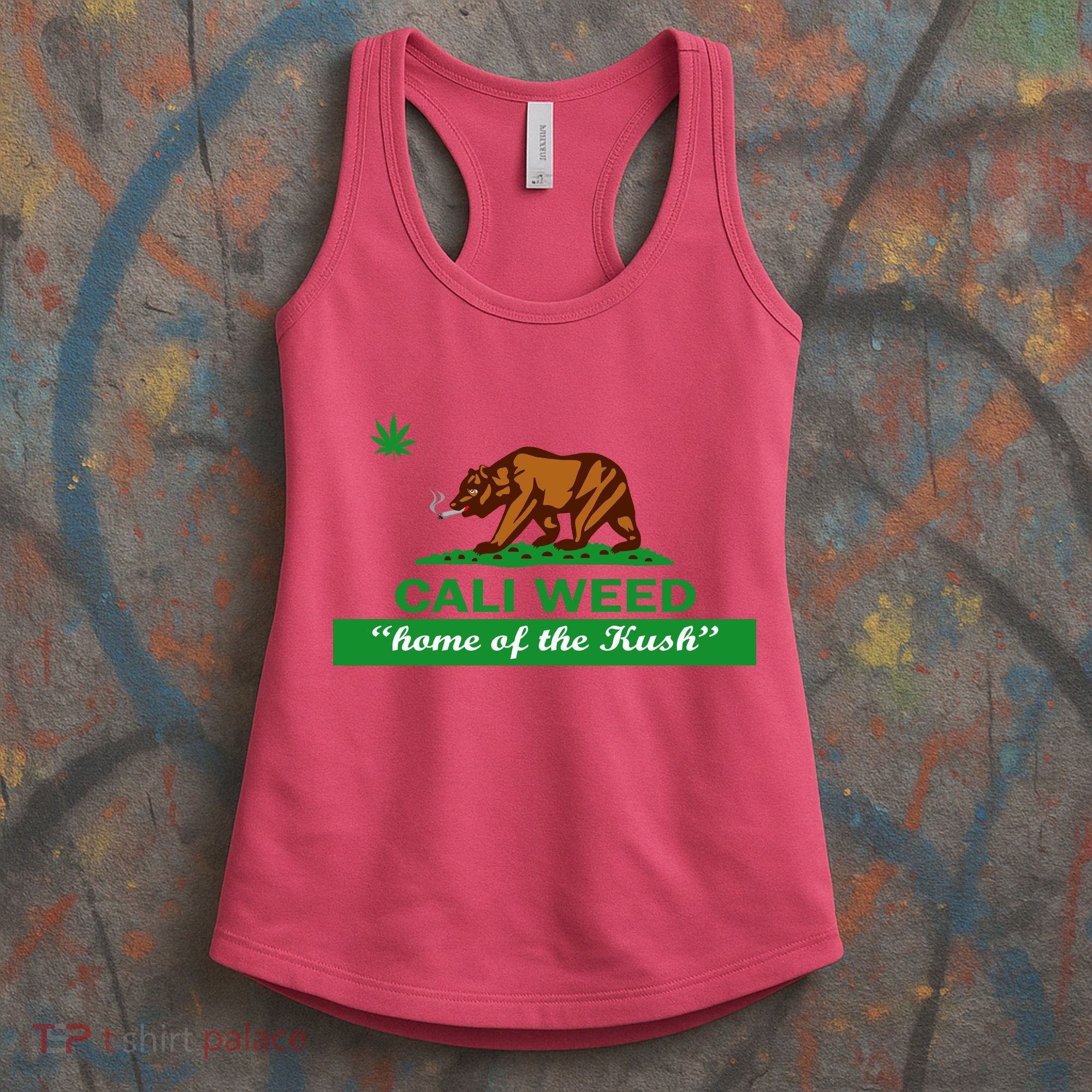 Cali Weed California Republic Flag Women's Tank Top