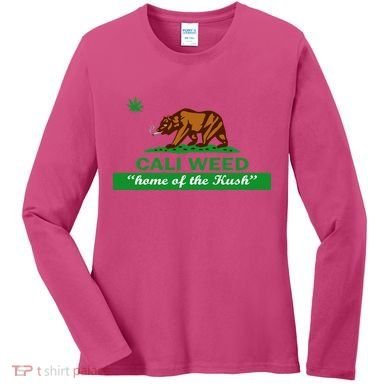 Cali Weed California Republic Flag Women's Long Sleeve Shirt