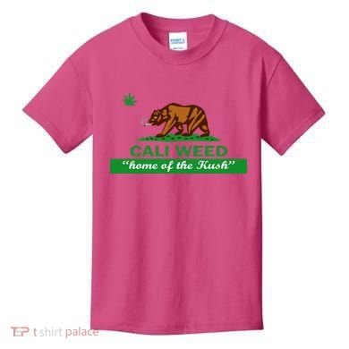 Cali Weed California Republic Flag Kids T-Shirt