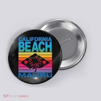California Beach Retro Vibes Button