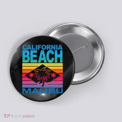 California Beach Retro Vibes Button