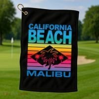 California Beach Retro Vibes Golf Towel thumb 1