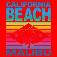 California Beach Retro Vibes Santa Hat thumb 1