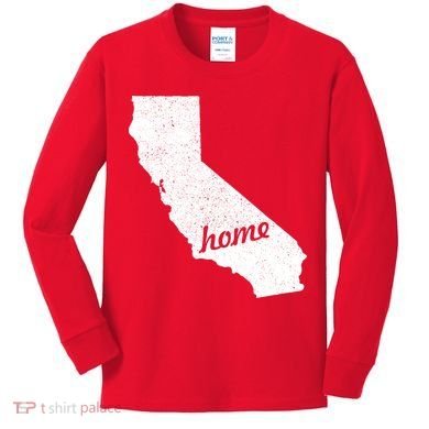 California Cali Home State Kids Long Sleeve Shirt