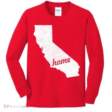 California Cali Home State Kids Long Sleeve Shirt