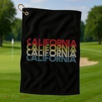 California Disco Lettering Golf Towel thumb 1