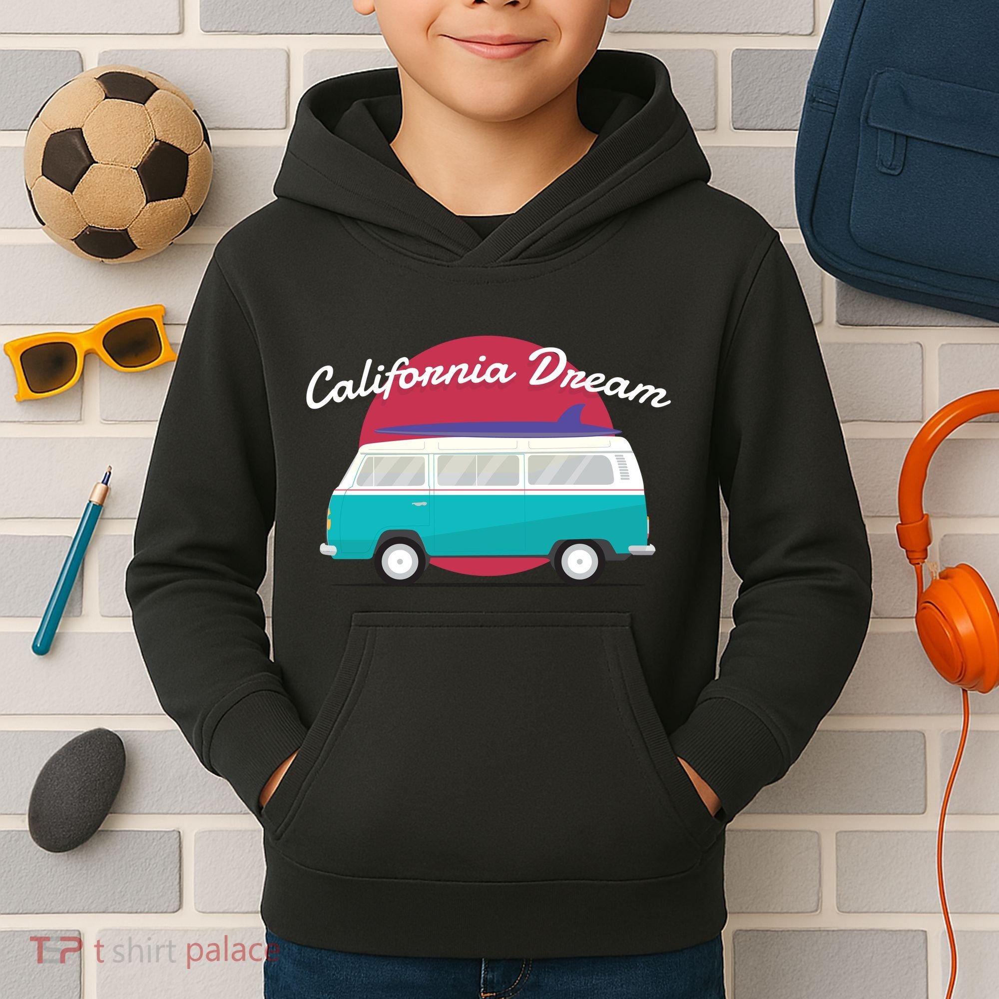 California Dream Van Kids Hoodie