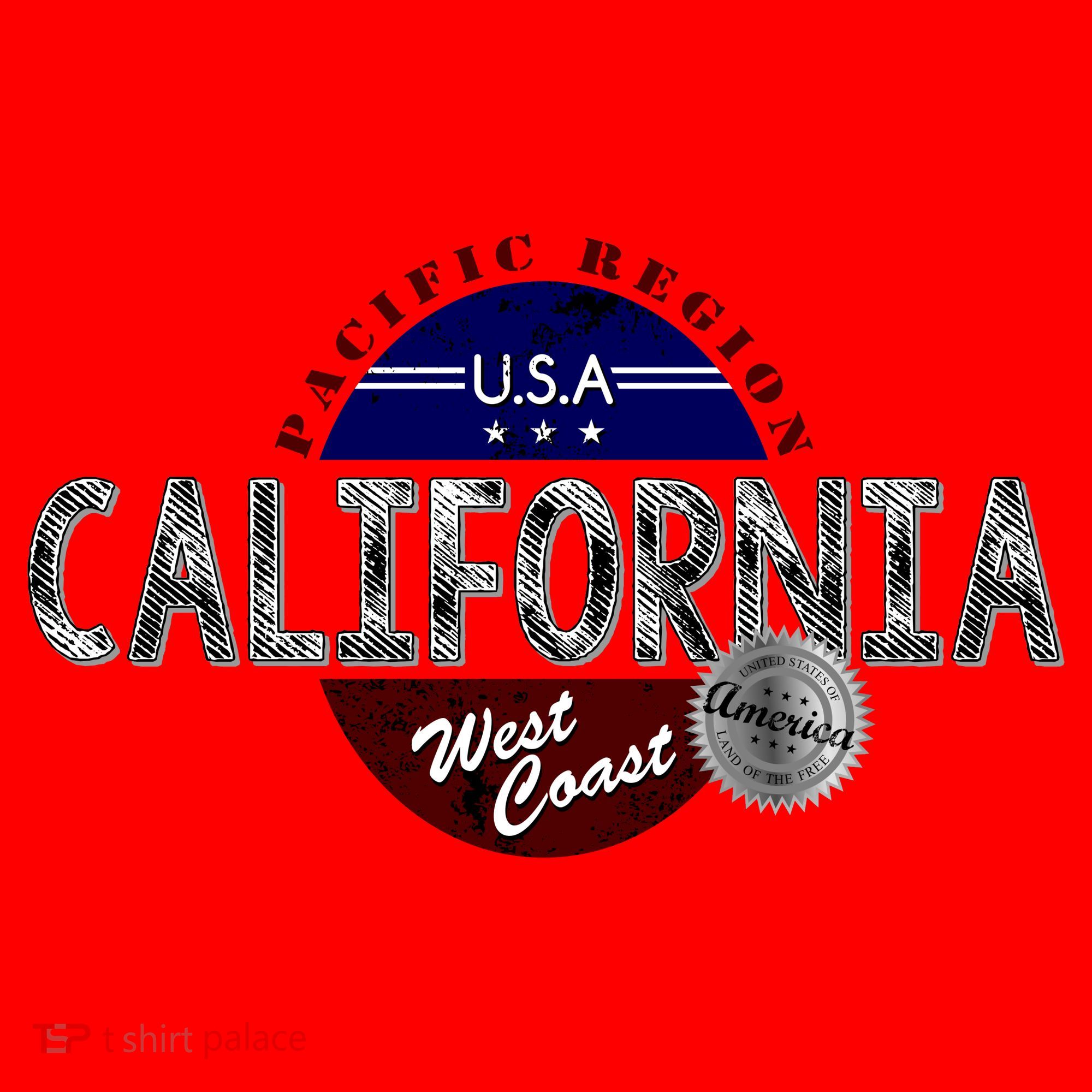 California Land of the Free Logo Santa Hat