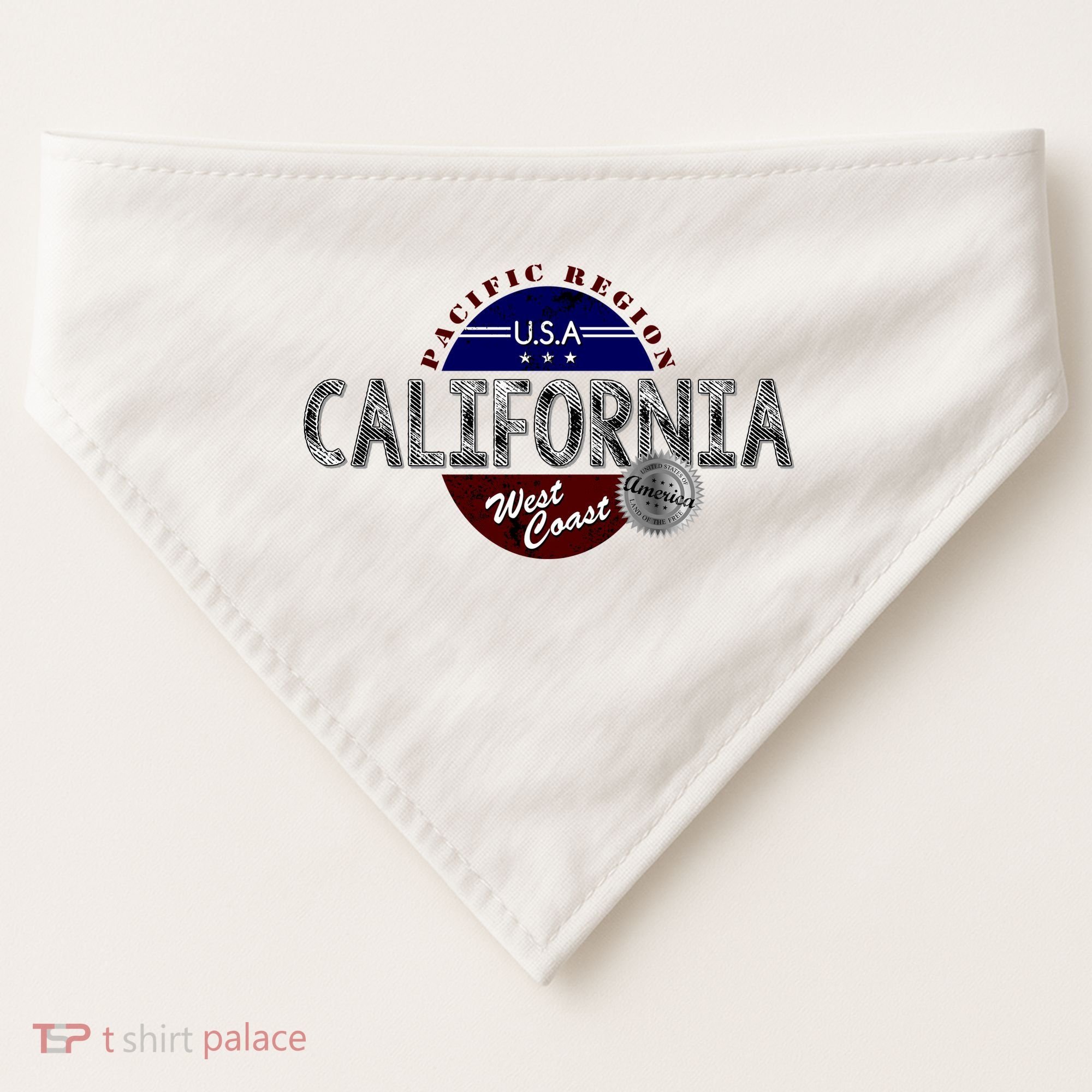 California Land of the Free Logo USA-Made Doggie Bandana