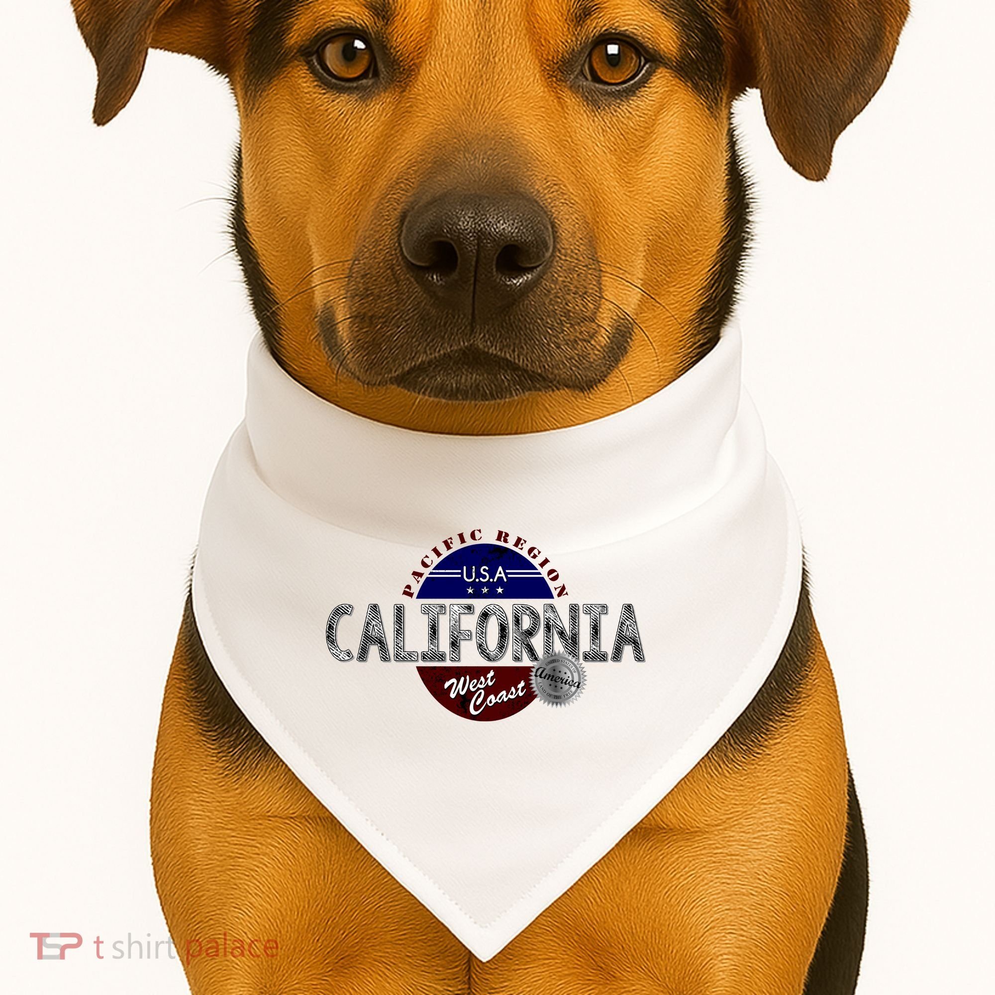 California Land of the Free Logo USA-Made Doggie Bandana