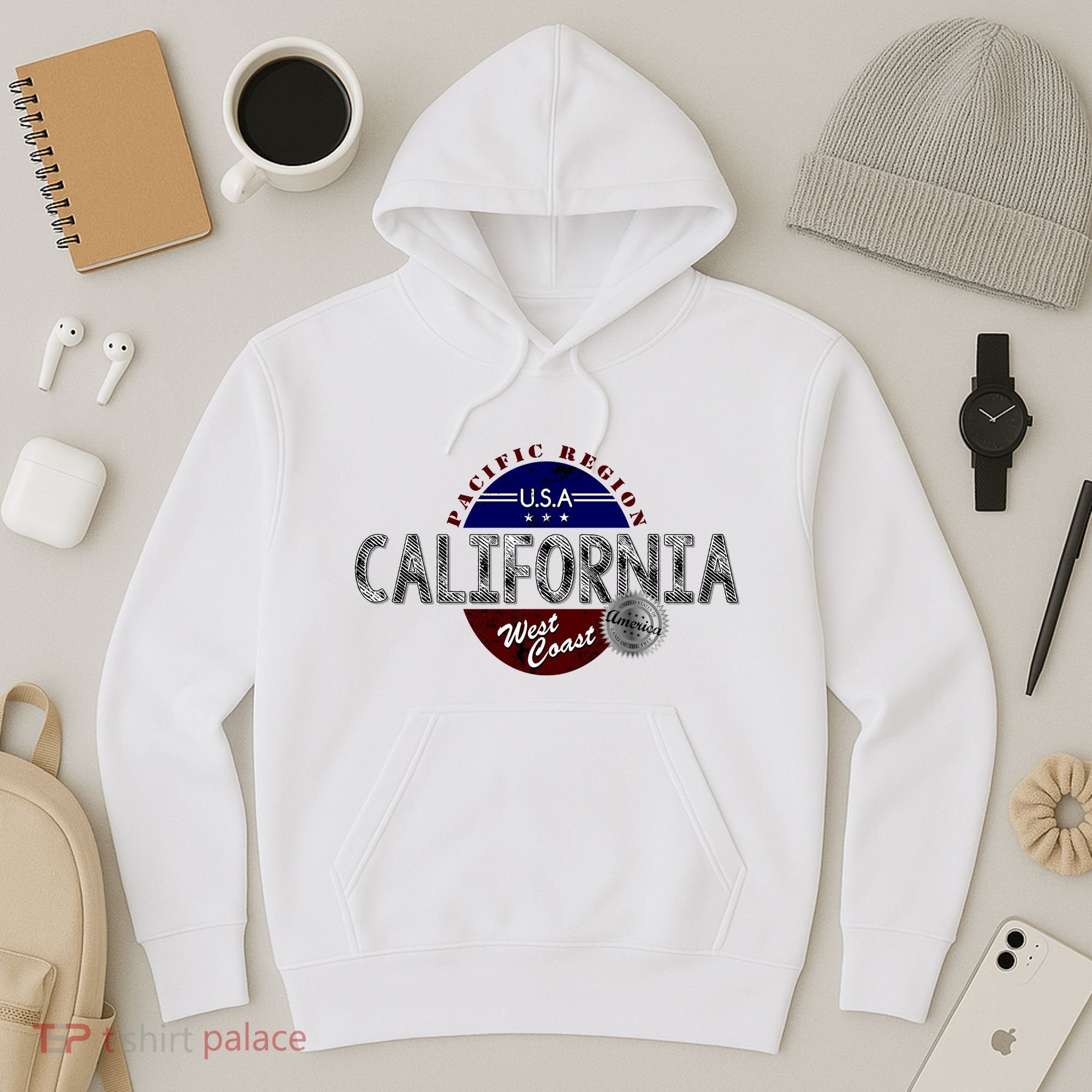 California Land of the Free Logo Hoodie