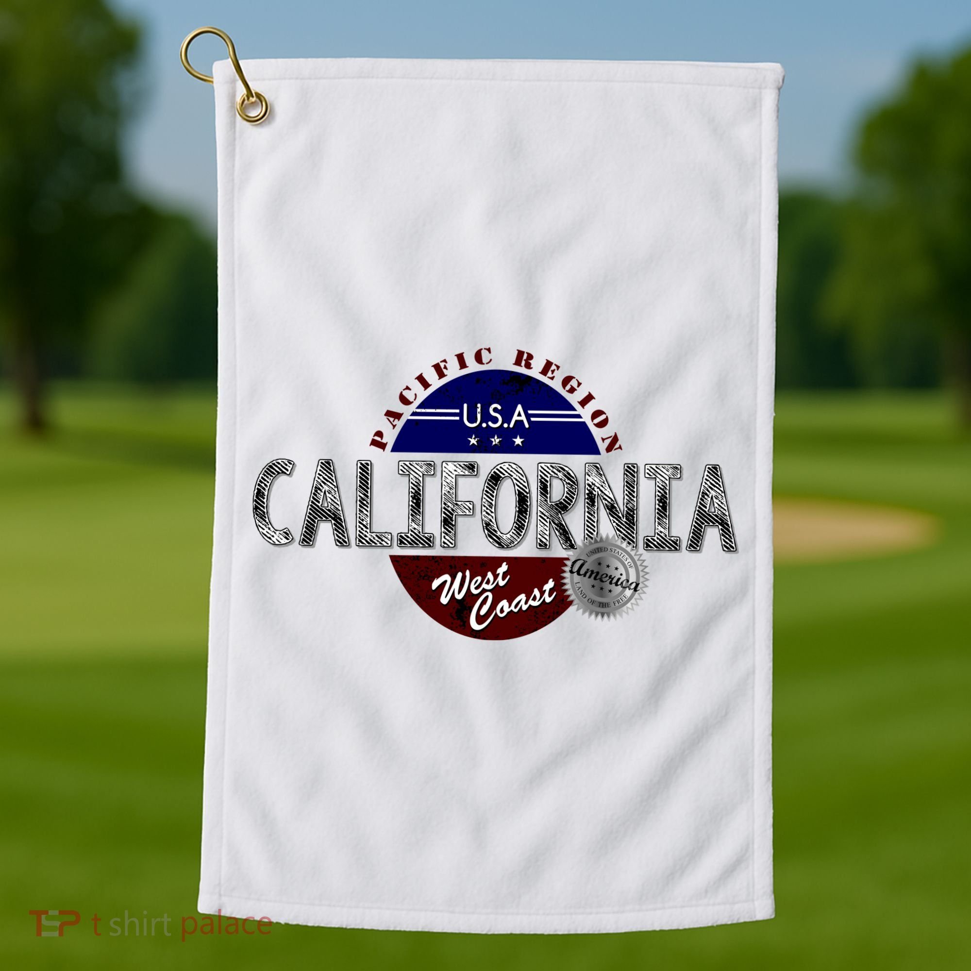 California Land of the Free Logo Golf Towel
