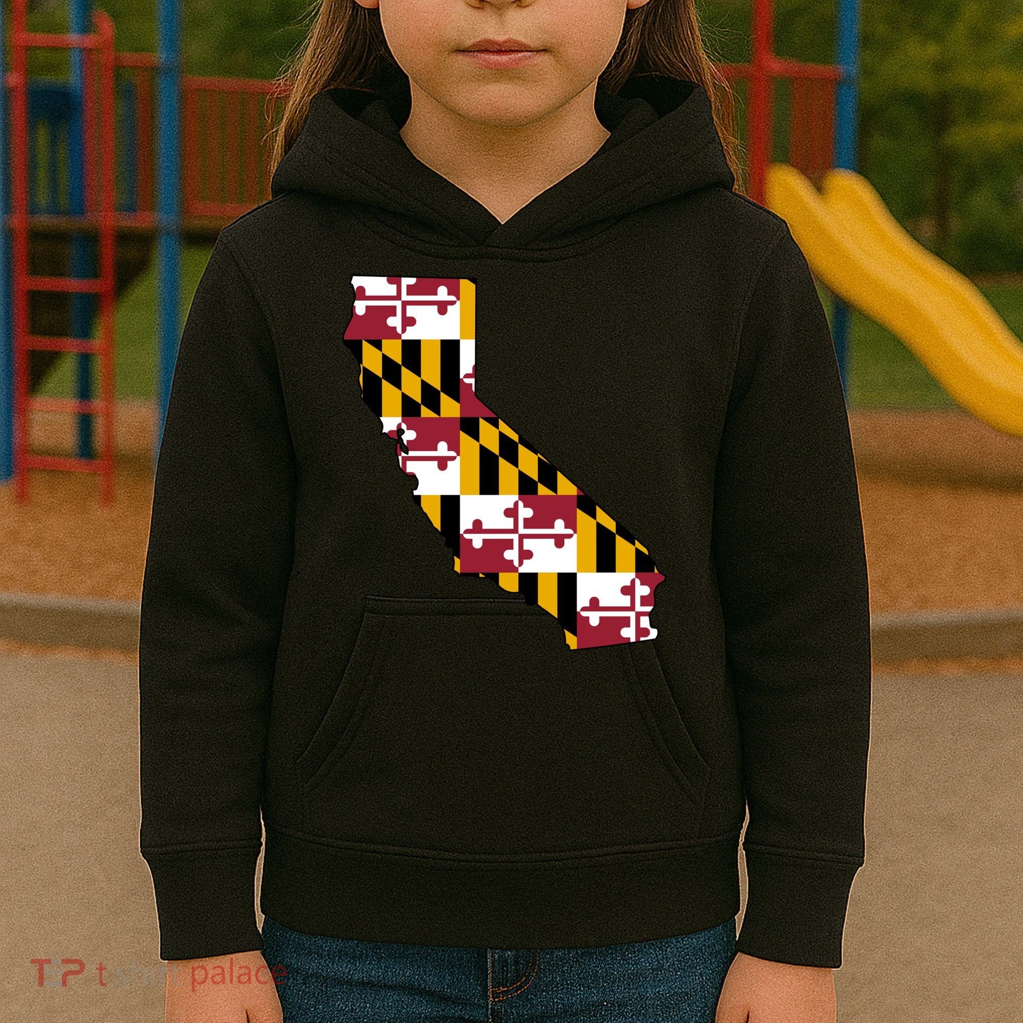 California Maryland Flag Kids Hoodie