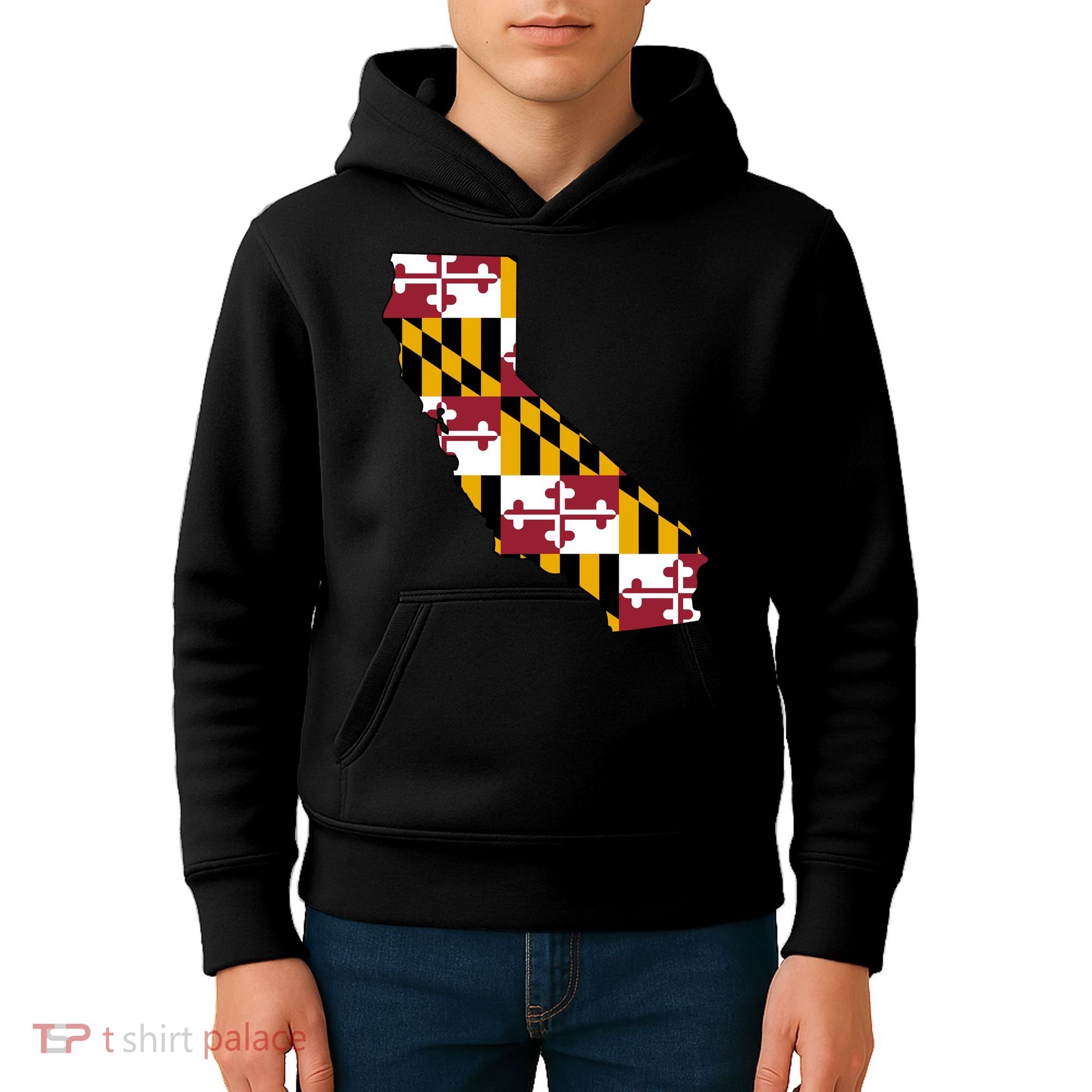 California Maryland Flag Kids Hoodie