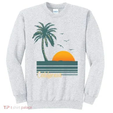 California Palm Tree Sunset Beach Sweatshirt