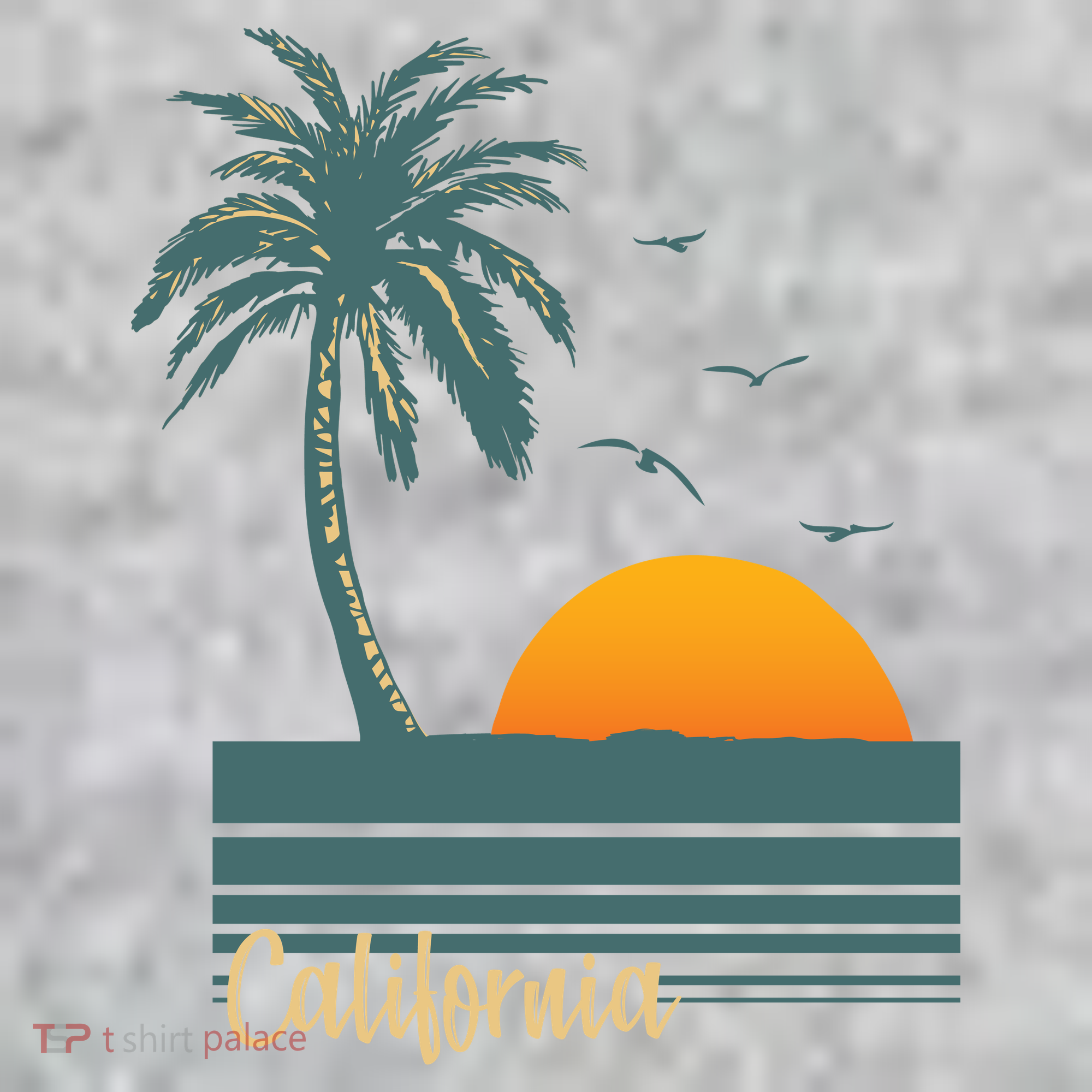 California Palm Tree Sunset Beach Kids Hoodie