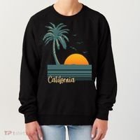 California Palm Tree Sunset Beach Women's Sweatshirt thumb 0