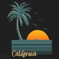 California Palm Tree Sunset Beach Women's Sweatshirt thumb 2
