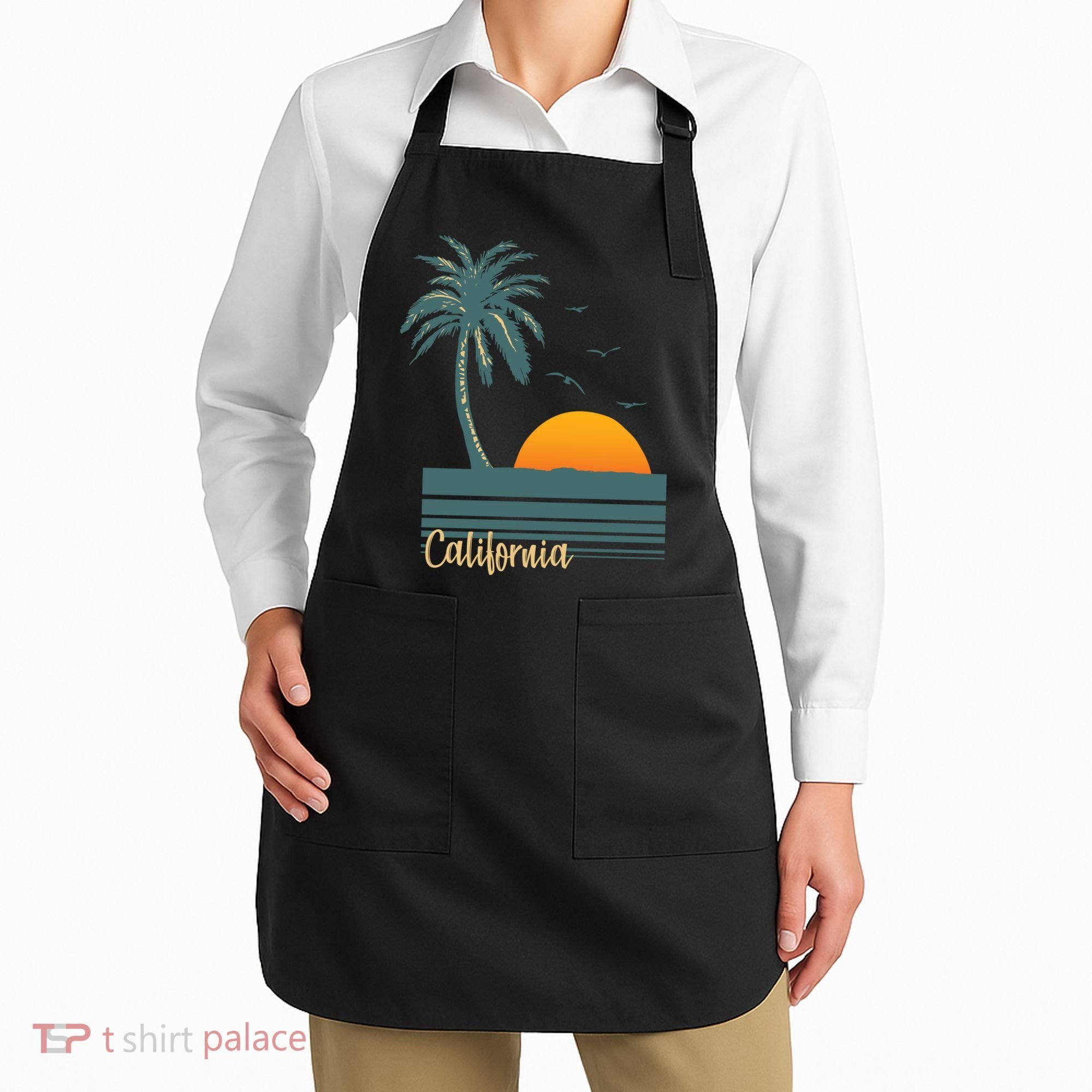 California Palm Tree Sunset Beach Apron