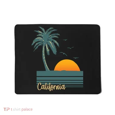 California Palm Tree Sunset Beach Mousepad
