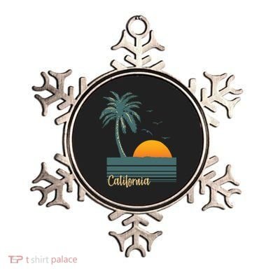 California Palm Tree Sunset Beach Ornament