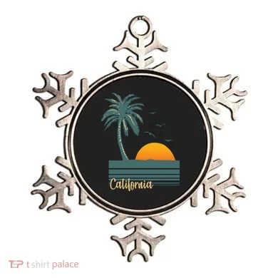 California Palm Tree Sunset Beach Ornament
