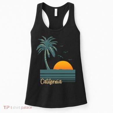 California Palm Tree Sunset Beach Women's Tank Top
