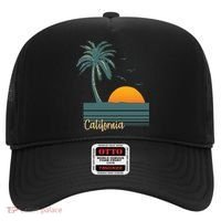 California Palm Tree Sunset Beach Hat thumb 0