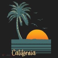 California Palm Tree Sunset Beach Golf Towel thumb 3