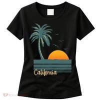 California Palm Tree Sunset Beach Women's T-Shirt thumb 0