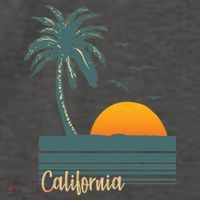 California Palm Tree Sunset Beach Vector Backpack thumb 2