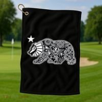 California Republic Aztec Bear Golf Towel thumb 1