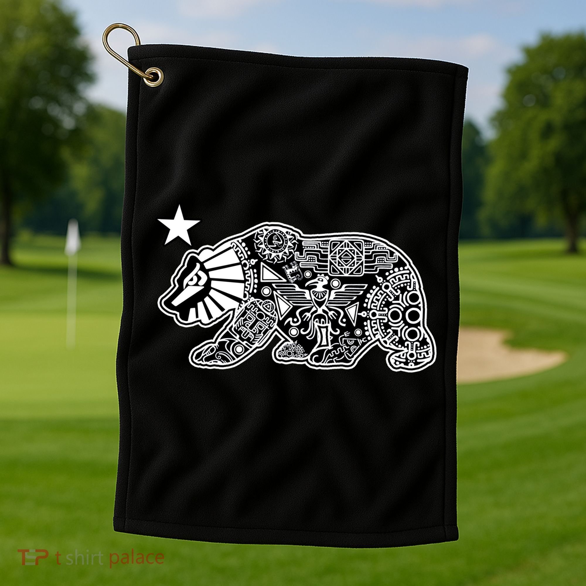 California Republic Aztec Bear Golf Towel
