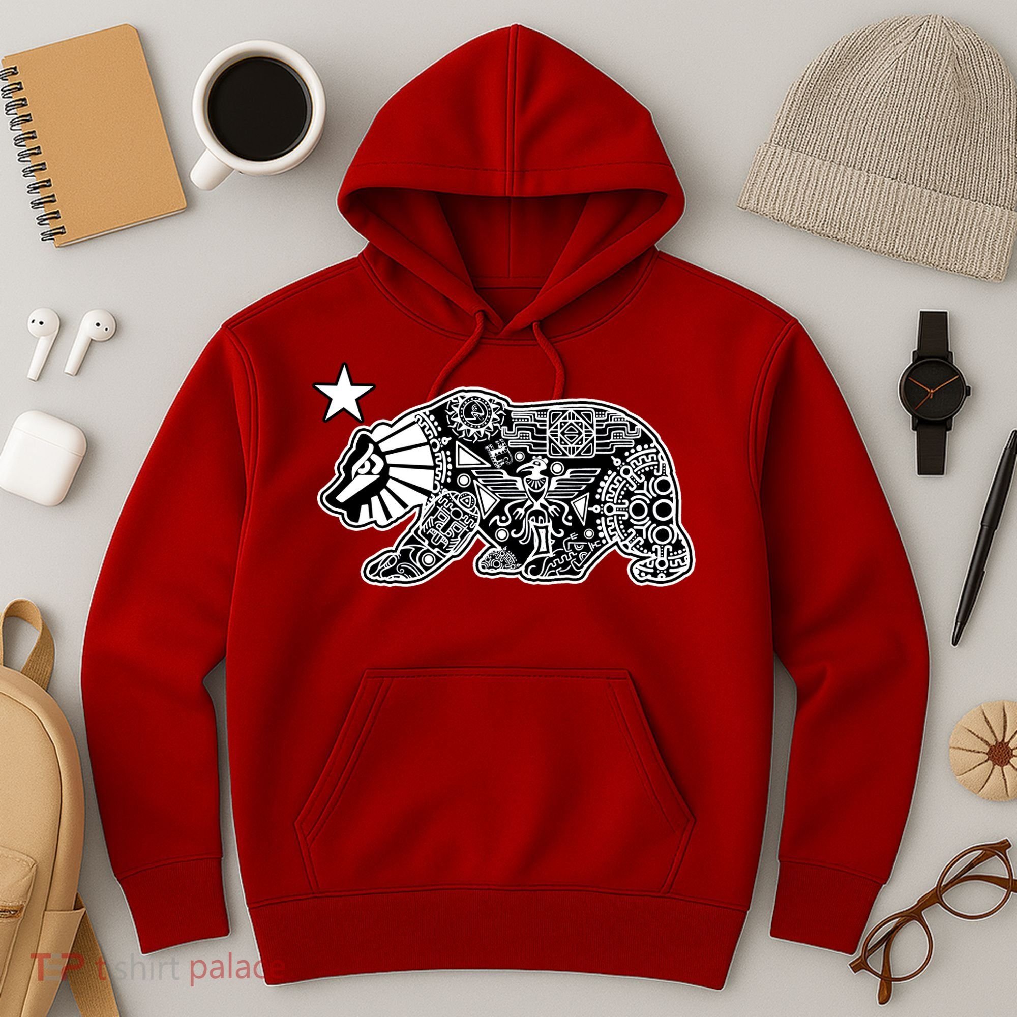 California Republic Aztec Bear Hoodie