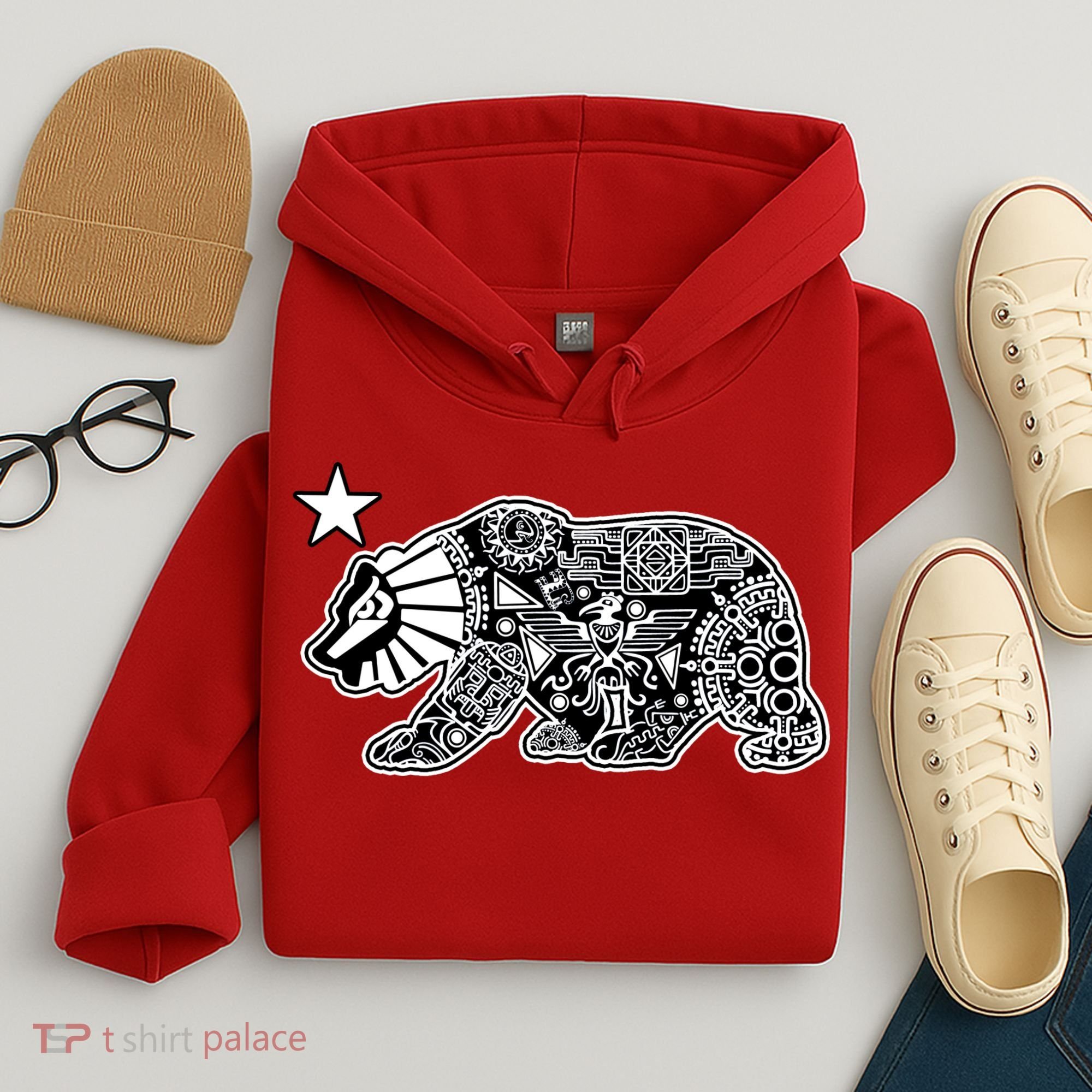 California Republic Aztec Bear Hoodie