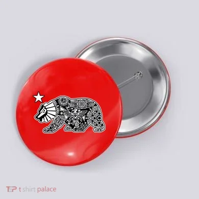 California Republic Aztec Bear Button