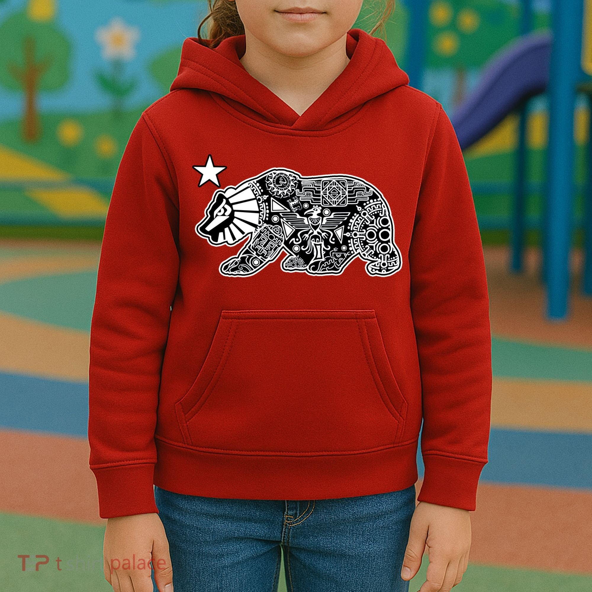 California Republic Aztec Bear Kids Hoodie