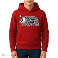 California Republic Aztec Bear Kids Hoodie thumb 4