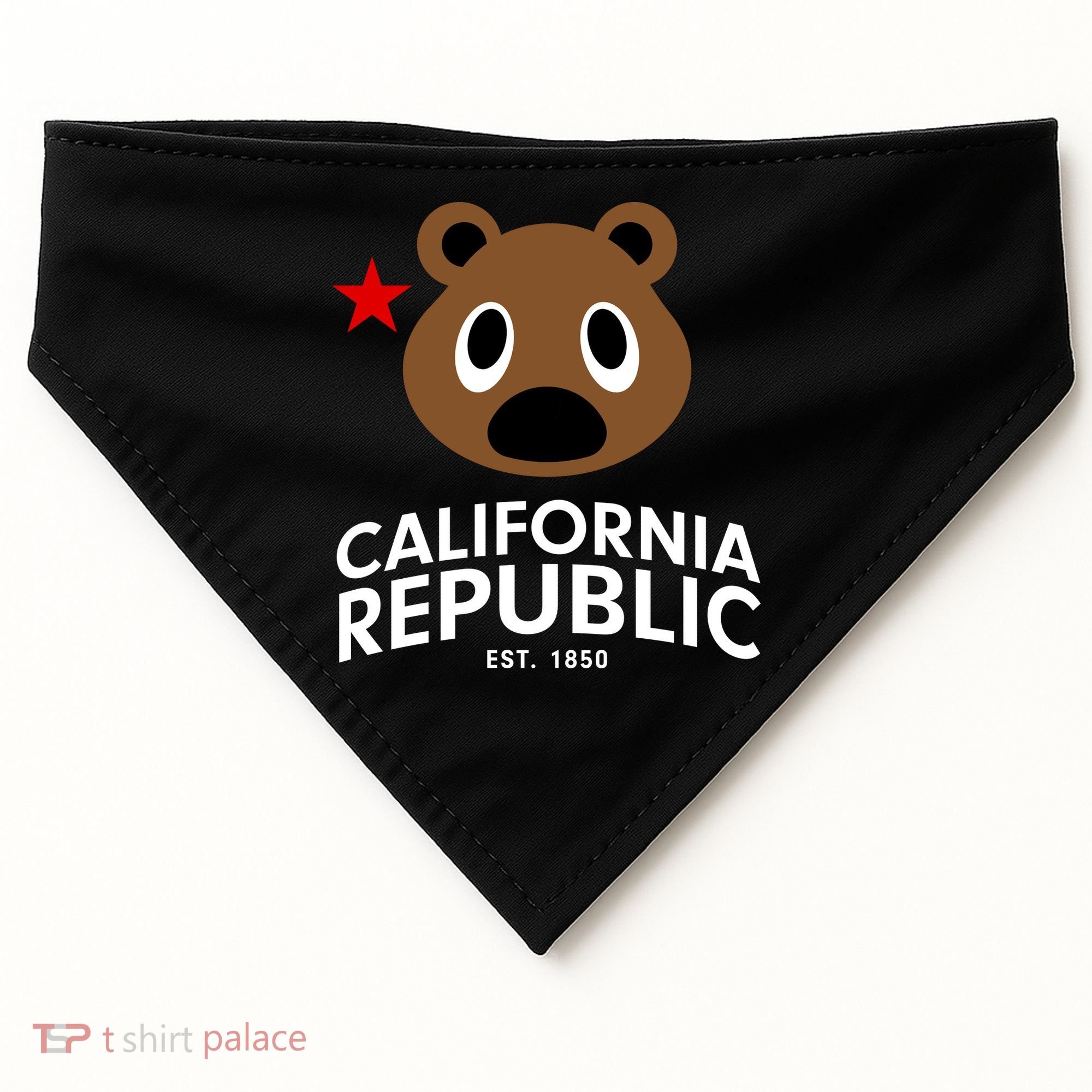 California Republic Bear Est. 1850 USA-Made Doggie Bandana