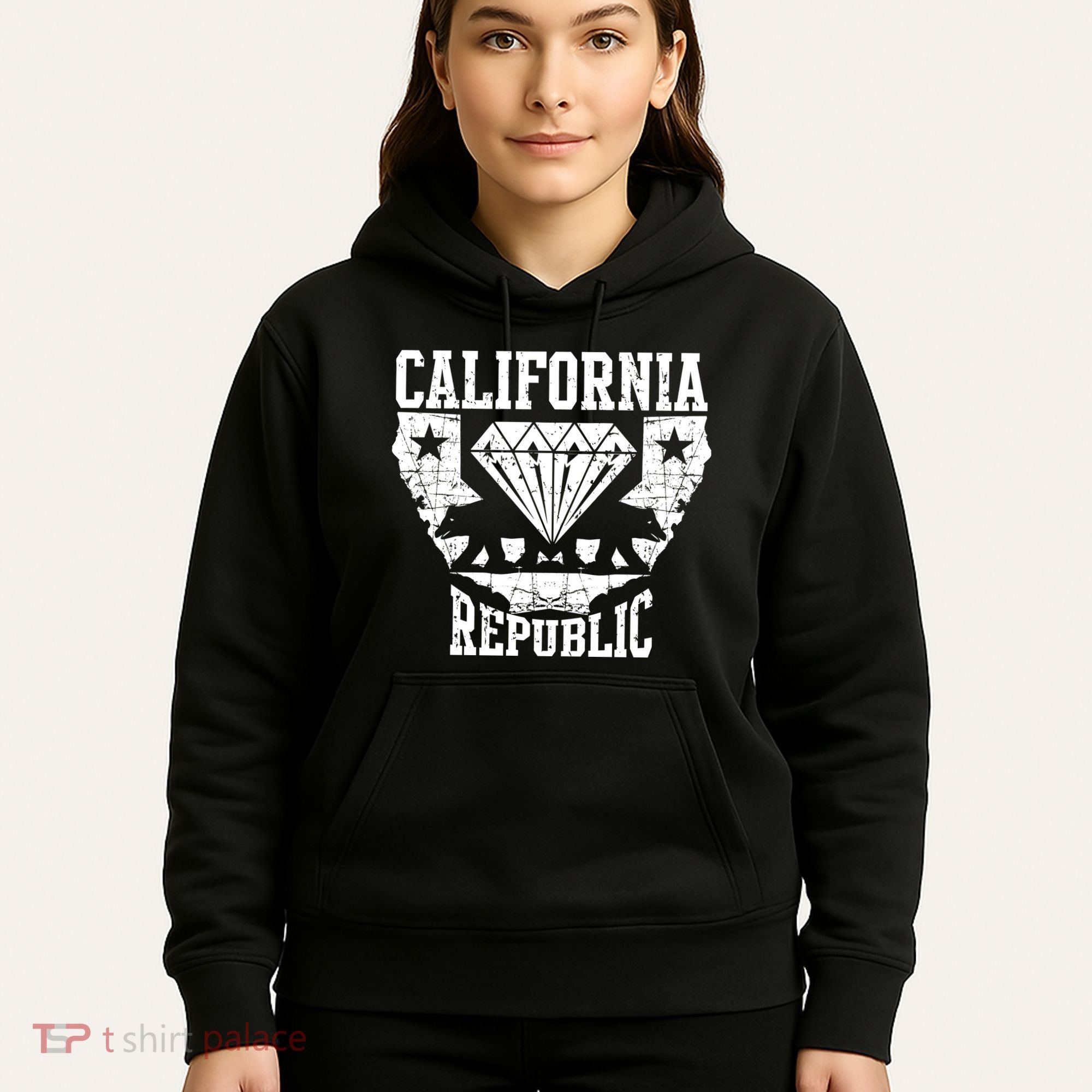 California Republic Diamond State Bear Hoodie