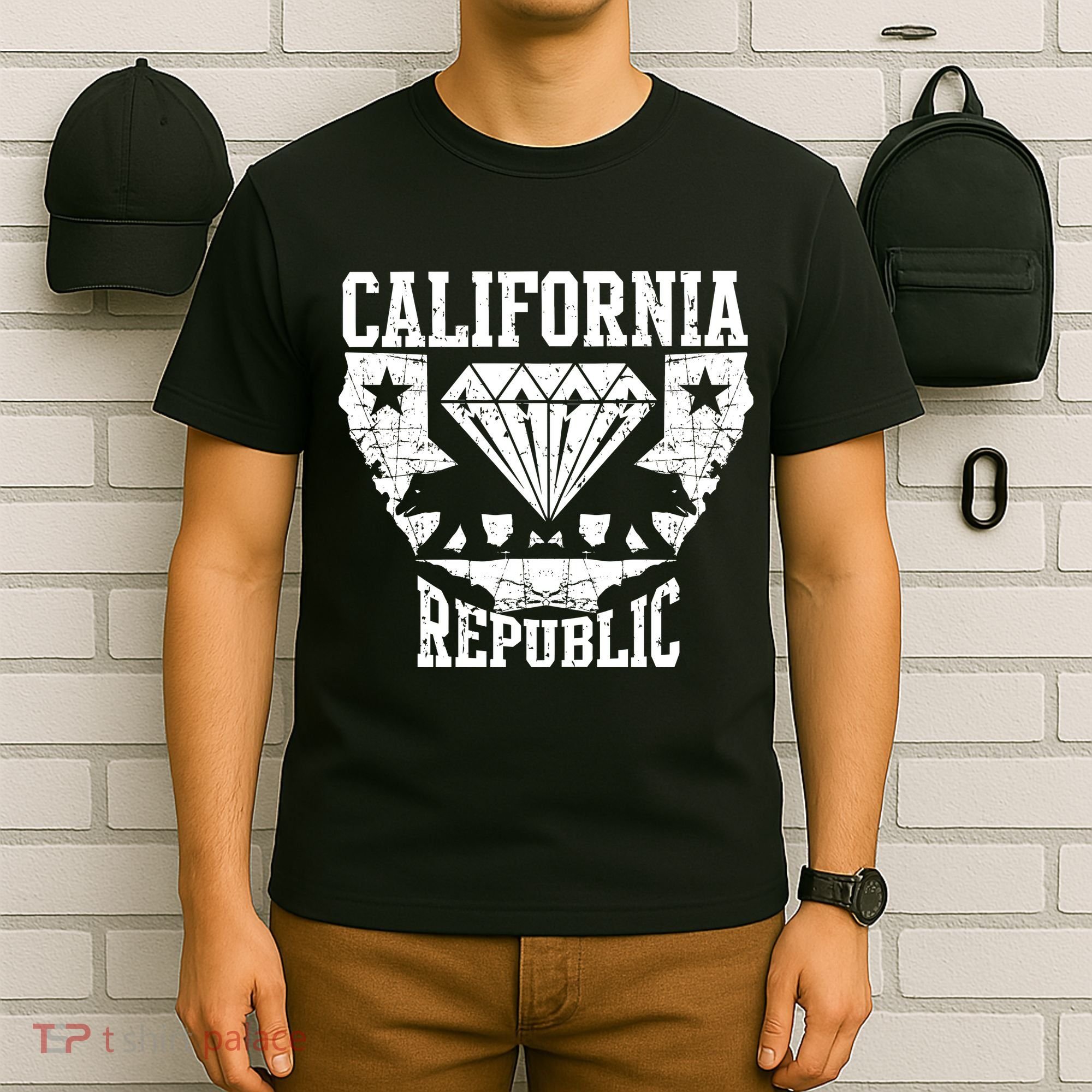 California Republic Diamond State Bear T-Shirt