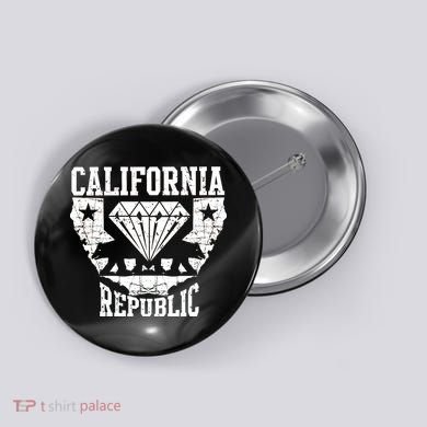 California Republic Diamond State Bear Button