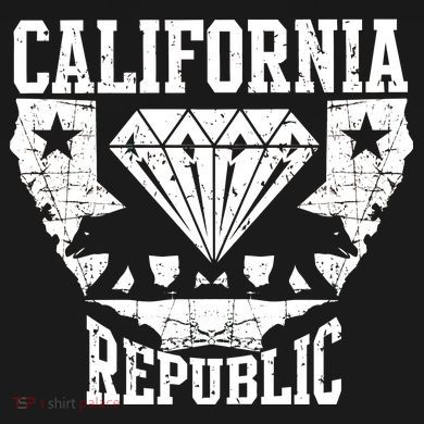 California Republic Diamond State Bear Drawstring Bag